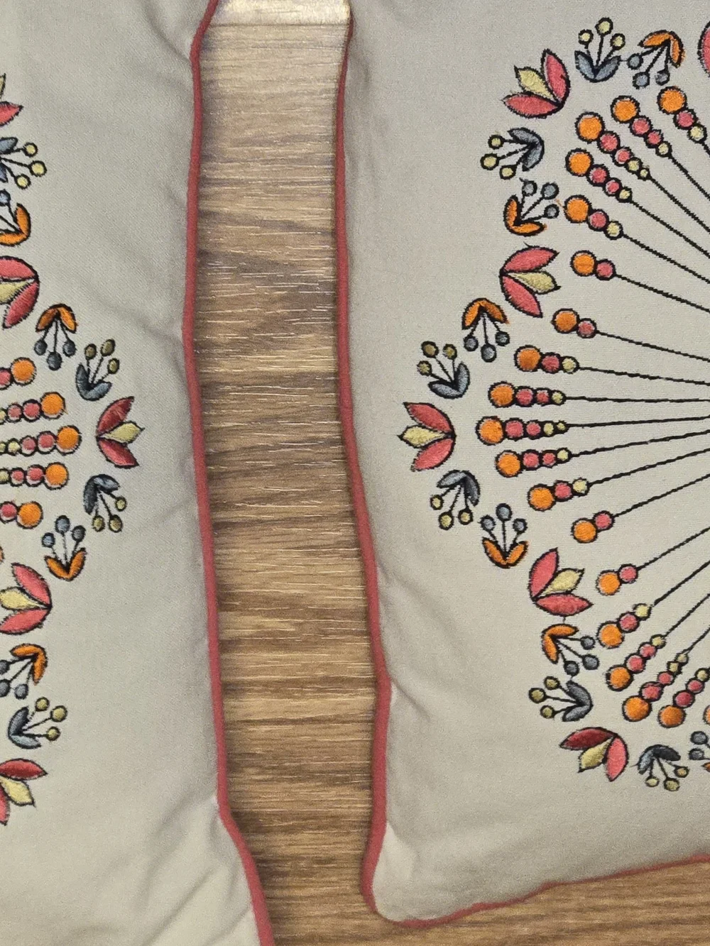 Boden Embroidered Floral Medallion Pillow Covers in White, Pink, Orange, Yellow